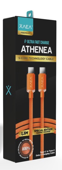 CABLE ATHENEA TIPO C-C EDICION ESPECIAL X-00F3 - XAEA - NARANJA