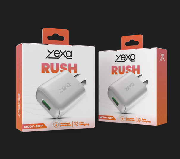 CARGADOR 220V 4.8A RUSH (S/CABLE) 1USB Y-00FP - YEXA - BLANCO