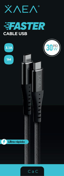 CABLE TIPO C A TIPO C X-097 - XAEA - NEGRO