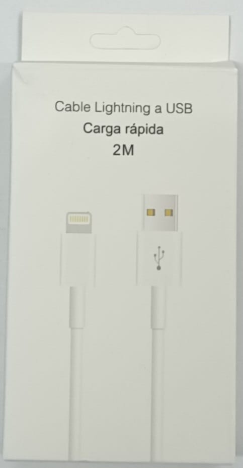 CABLE USB M-095 LIGHTNING 2MTS - MIXOR - BLANCO