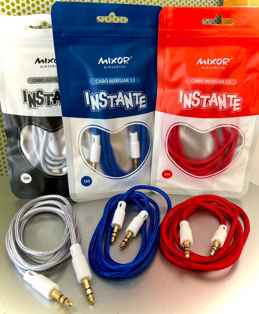 CABLE AUX 3,5 M-003 - INSTANTE - MIXOR - AZUL