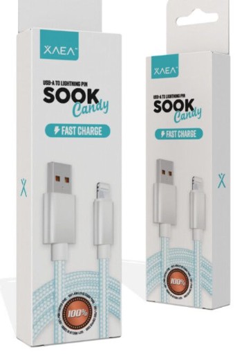 CABLE USB LIGHTNING X-092 - SOOK CANDY - XAEA - CELESTE