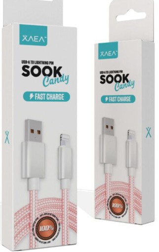 [CABX0809205] CABLE USB LIGHTNING X-092 - SOOK CANDY - XAEA - ROSA