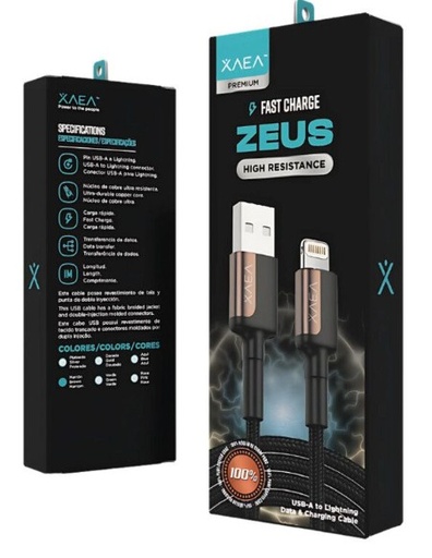 [CABX0810441] CABLE USB LIGHTNING X-104C - ZEUS - XAEA - MARRON