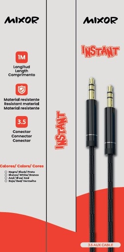 [CABM01B0104] CABLE AUX 3,5 M-003 - INSTANTE - MIXOR - AZUL